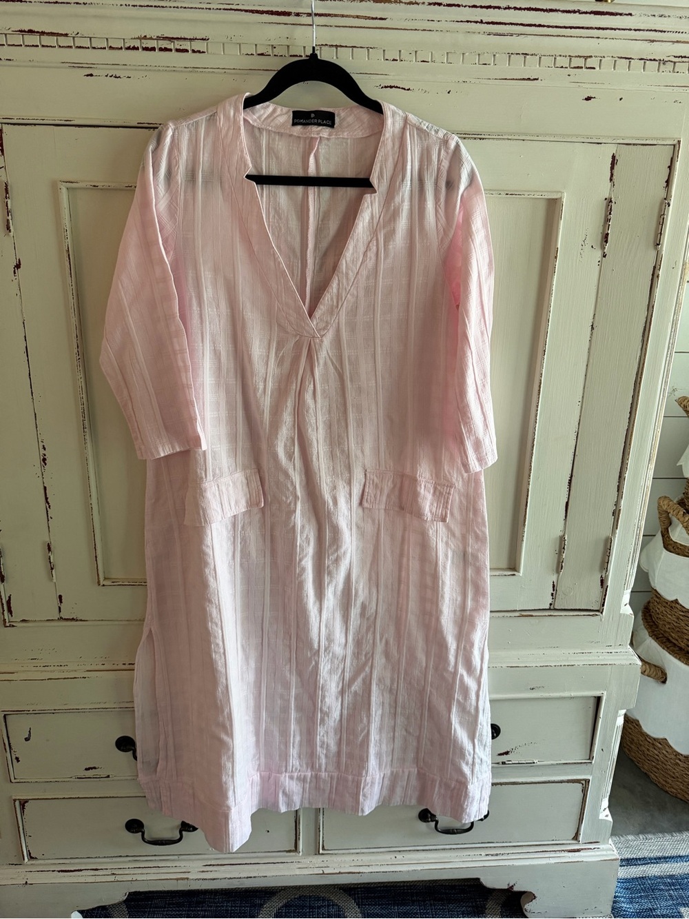 Pomander Place - Tuckernuck XS Light Pink V-Neck Tunic Dress